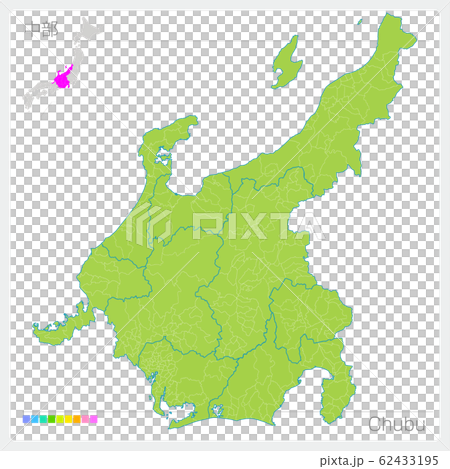 中部の地図・Chubu(グリーン) 中部の地図・Chubu(グリーン) 62433195