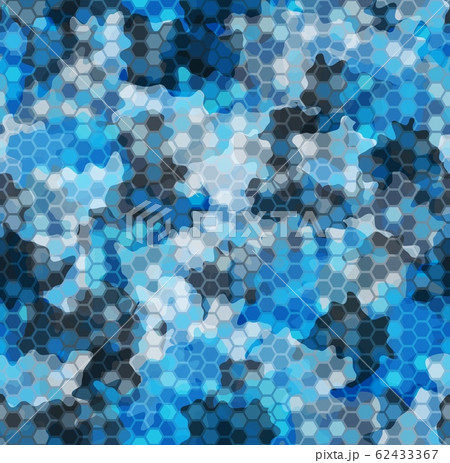 Seamless ornament pattern with halftone hex cells in linear style Seamless ornament pattern with halftone hex cells in linear style 62433367