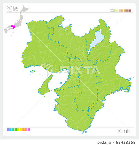 近畿の地図・Kinki（グリーン） 62433368