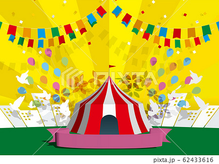 ベクターイラスト テント フラッグ フェア イベント フェスティバル イメージのイラスト素材