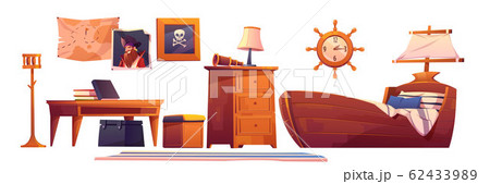 Pirate baby room interior set, thematic furniture 62433989