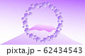 Violet theme on sakura grouping on circle shape with background fuji mountain, illustration picture 62434543