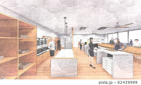 パン屋　人あり  イラスト52 62439999