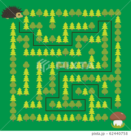 Hedgehog and Mushroom Maze educational game for 62440758