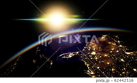 Space, Sun and planet Earth at Night Space, Sun and planet Earth at Night 62442516
