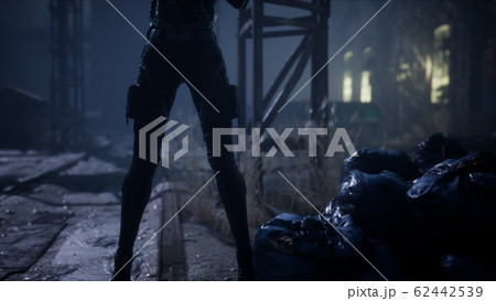 woman in the style of cyberpunk and postapocalypse 62442539