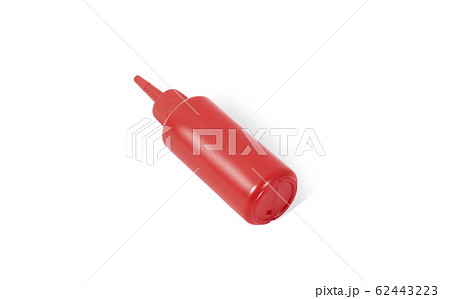 Blank red squeeze sauce bottle mock up lying, isolated Blank red squeeze sauce bottle mock up lying, isolated 62443223