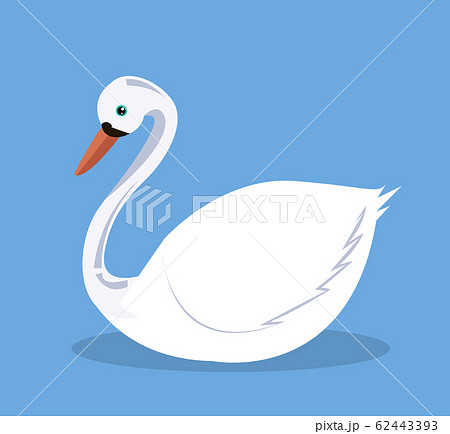 Cartoon Swan Vector Illustrationのイラスト素材