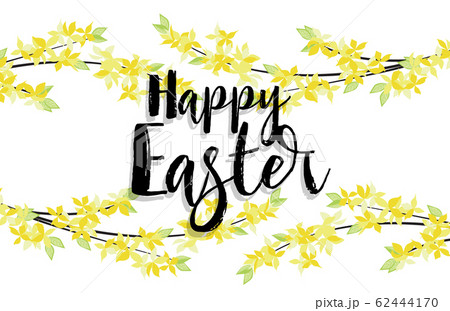 Yellow flowers card Happy Easter 62444170