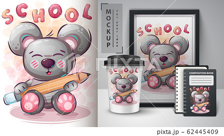 Bear loves to study poster and merchandising. 62445409