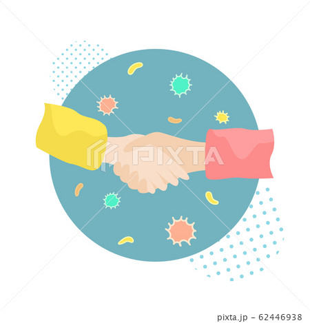 Infection with a virus through a handshake. 62446938