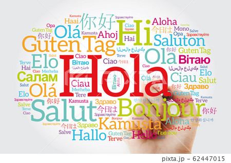 Hola! (Hello Greeting in Spanish) word cloud 62447015