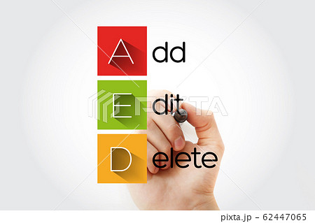 AED - Add, Edit and Delete acronym with marker 62447065