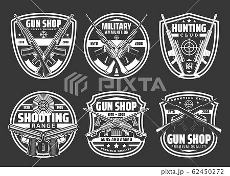 Guns, ammo and rifles, weapon bullets and targets Guns, ammo and rifles, weapon bullets and targets 62450272