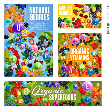 Vitamins in cherry fruits and strawberry berries 62450317