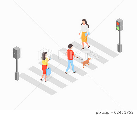 Crosswalk isometric concept. 62451755