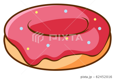 Strawberry donut on white background 62452016