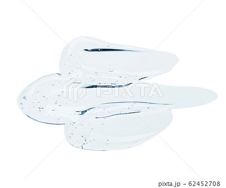 Smudges of transparent serum gel isolated on white background Smudges of transparent serum gel isolated on white background 62452708