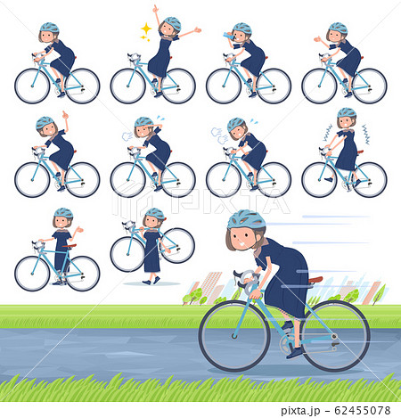 flat type Navy blue dress women_road bike 62455078