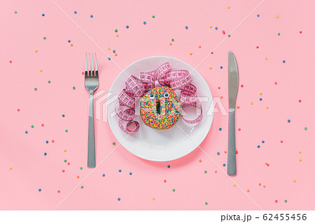 Abstract funny face of woman made donut with eyes Abstract funny face of woman made donut with eyes 62455456