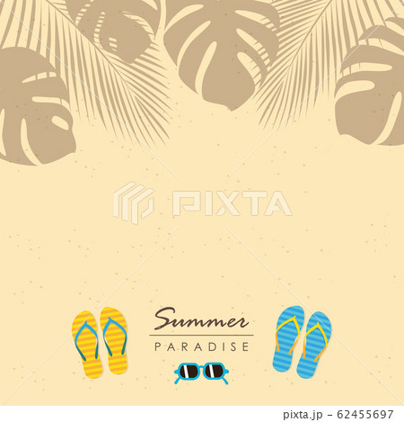 summer holiday beach design sand palm leaves sunglasses and sandals 62455697