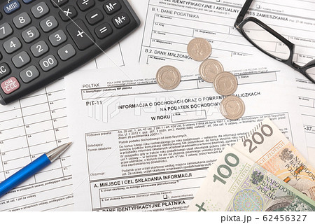 Polish tax form. Finance, tax income concept 62456327