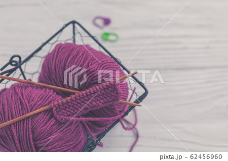 Background with knitting tools and accesories for 62456960