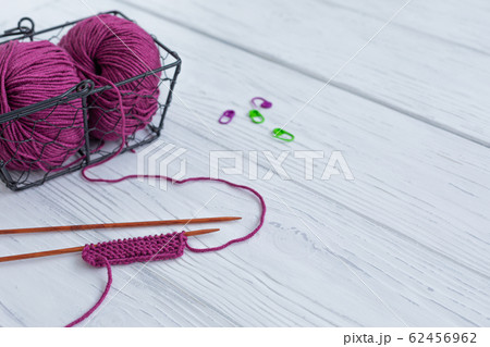 Background with knitting tools and accesories for 62456962