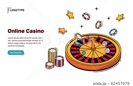 Online casino isometric landing page, web banner Online casino isometric landing page, web banner 62457076