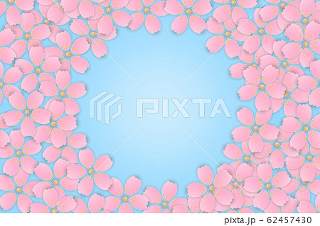Pink Cherry Blossom Sakura flowers blooming background with copy space, paper cut style, Vector illustration Pink Cherry Blossom Sakura flowers blooming background with copy space, paper cut style, Vector illustration 62457430