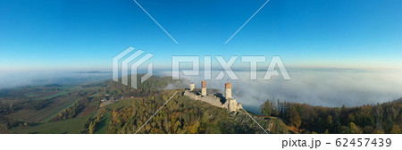 Checiny Castle near kielce,panorama Aerial drone. Checiny Castle near kielce,panorama Aerial drone. 62457439