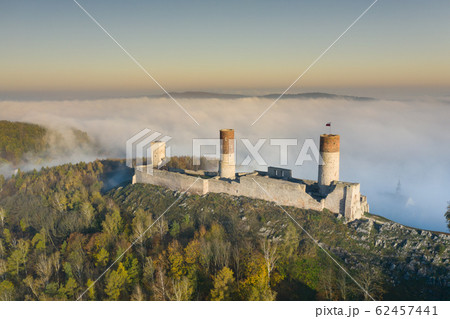 Castle Checiny near Kielce,Poland aerial view 62457441
