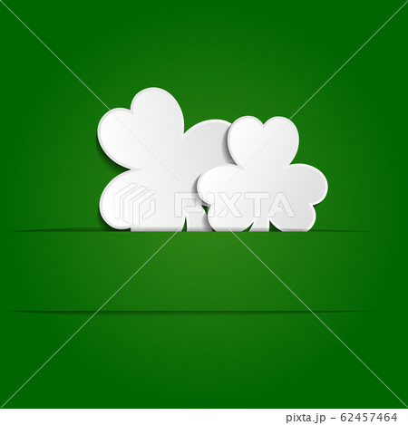 vector paper white shamrock on green background 62457464