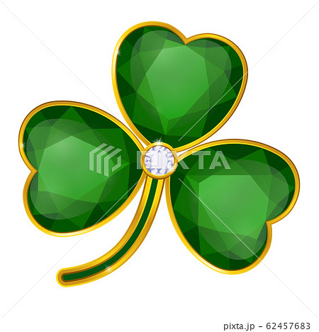 vector shamrock badge with emeralds on white background 62457683