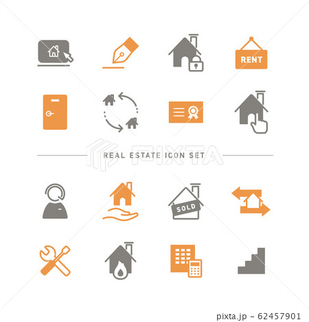 REAL ESTATE ICON SET REAL ESTATE ICON SET 62457901