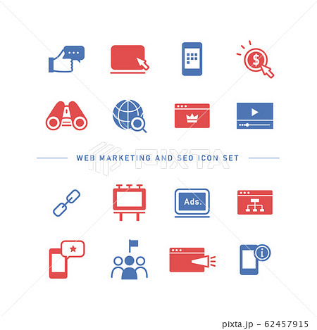 WEB MARKETING AND SEO ICON SET 62457915
