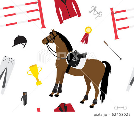Vector seamless pattern of horse riding equipment 62458025