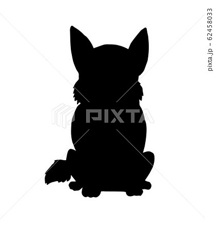 Vector Black Corgi Dog Silhouetteのイラスト素材