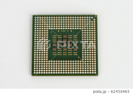 Close up of laptop processor on white background Close up of laptop processor on white background 62458465