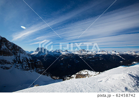 Dolomities winter mountains ski resort 62458742