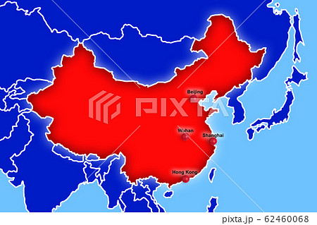 Map with contours of China with Inscription Map with contours of China with Inscription 62460068