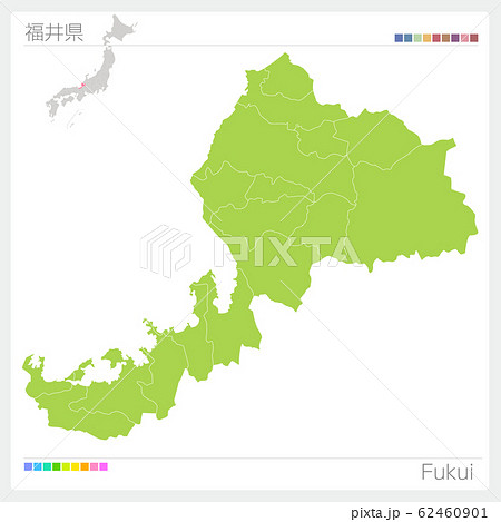福井県の地図・Fukui（市町村・区分け）