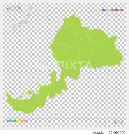 福井県の地図・Fukui（市町村・区分け） 62460901