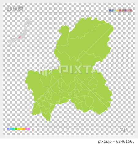 岐阜県の地図・Gifu（市町村・区分け） 62461563