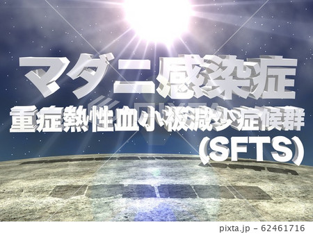マダニ感染症　重症熱性血小板減少症候群(SFTS)　文字 62461716