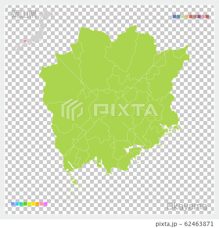 岡山県の地図・Okayama(市町村・区分け) 岡山県の地図・Okayama(市町村・区分け) 62463871