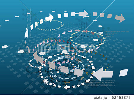 ベクターイラスト 循環する矢印があらわす時間経過のイメージのイラスト素材