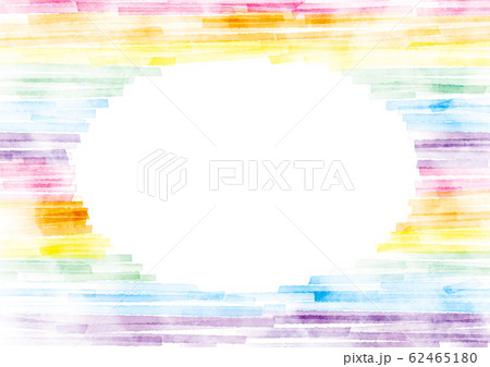 虹色の楕円枠　水彩 62465180