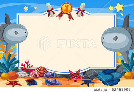 Banner template with sunfish swimming under the 62465905