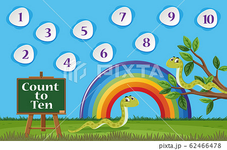 Number one to ten with blue sky and colorful Number one to ten with blue sky and colorful 62466478